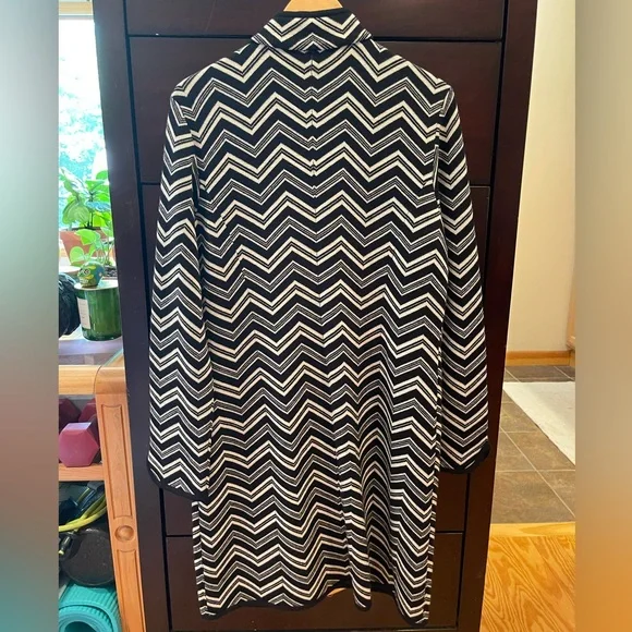 Talbots vintage merino wool duster jacket, black and white size XL - Picture 3 of 9